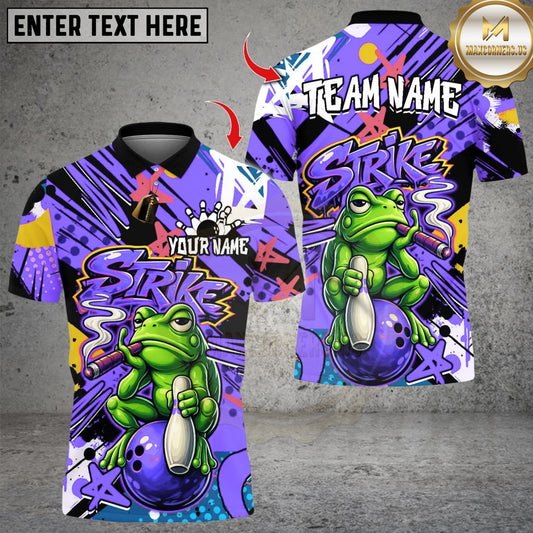 Maxcorners Frog Bowling Multicolor Customized Name, Team Name 3D Shirts