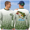 Maxcorners Custom Largemouth Bass Fishing Shirt for Men, Camo Green Angler Shirt, Fishing UPF Shirts