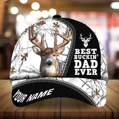 Maxcorners Best Buckin' Dad Ever Deer Hunting Camo Pattern 3D Multicolor Personalized Cap