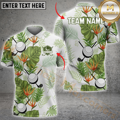 Maxcorners Golf Tropical Fairway Multicolor Personalized Name, Team Name 3D Shirt