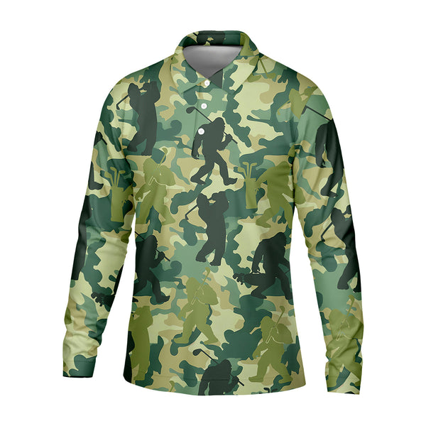 Maxcorners Bigfoot Sasquatch Men's Golf Polo Shirt, Funny Golf Shirt, Gift For Golfers