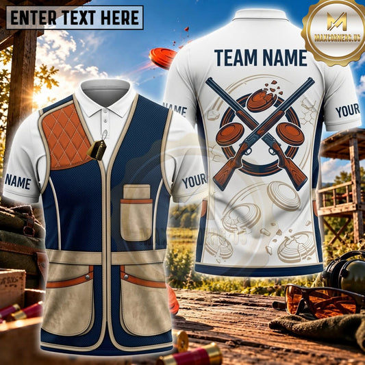 Maxcorners Clay Shooting Crossed Shotguns Competition Vest Personalized Name 3D Unisex Shirt