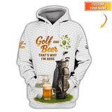 Maxcorners Golf and Beer That's Why I'M Here Golf Polos - White Golf Shirts For Men - Womens Golf Shirt