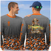 Maxcorners Skull Camo Personalized Fishing Shirt, Skeleton Angler, Skeleton Fisherman, Fishing Shirts For Men