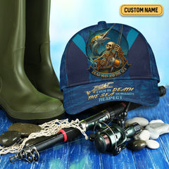 Maxcorners Dead Men And The Sea Swordfish Skeleton Fishing Cap, Personalized Hats For Men, Fishing Hats For Men