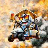 Maxcorners Golf Beer Custom Acrylic Ornaments, Golf Christmas Ornaments, Christmas Golf Gift