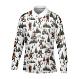 Maxcorners Bigfoot Sasquatch Men's Golf Polo Shirt, Funny Golf Shirt, Men Golf Gifts