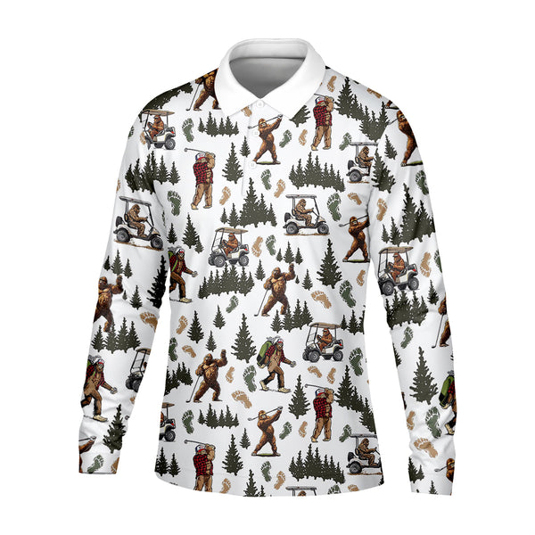 Maxcorners Bigfoot Sasquatch Men's Golf Polo Shirt, Funny Golf Shirt, Men Golf Gifts