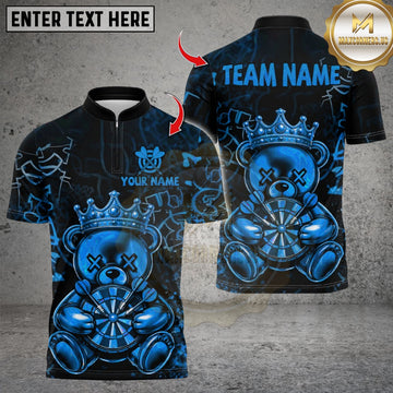 Maxcorners Darts King Bear Dartboard Design Multicolor Customized Name, Team Name 3D Shirts
