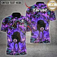 Maxcorners Billiards HipHop 8 Ball Fire Custom Name, Team Name 3D Shirt
