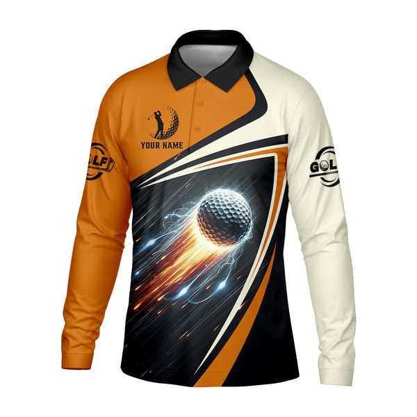 Maxcorners Custom Golf Ball Men's Golf Polo Shirt, Golfing Apparel, Golf Gifts For Men