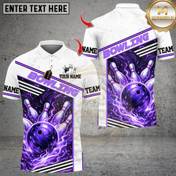 Maxcorners Flaming Bowling Tournament Multicolor Customized Name, Team Name 3D Shirts