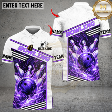 Maxcorners Flaming Bowling Tournament Multicolor Customized Name, Team Name 3D Shirts
