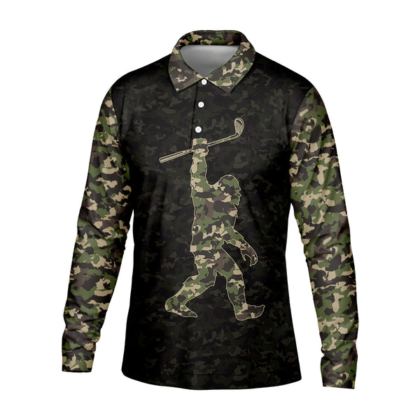 Maxcorners Funny Bigfoot Men's Golf Polo Shirt, Funny Golf Shirt, Gift For Golfers