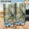 Maxcorners Fishing Tumbler Forest Topographic Compass Design Personalized Name Tumbler (13 Species)