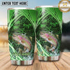 Maxcorners Fishing Tumbler Emerald Green Swoosh Honeycomb Design Personalized Name Tumbler (13 Species)