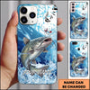 Maxcorners Ocean Wave Scale Pattern Personalized Name Phone Case (13 Fish Species)