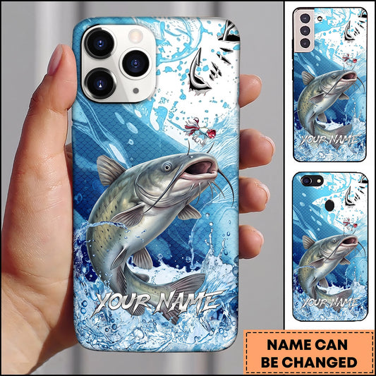 Maxcorners Ocean Wave Scale Pattern Personalized Name Phone Case (13 Fish Species)