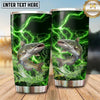 Maxcorners Fishing Tumbler Black Neon Green Thunder Design Personalized Name Tumbler (13 Species)