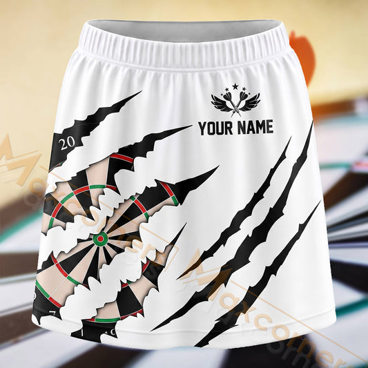Maxcorners Darts Black Claw Slash Dartboard Personalized 3D Skort, Skirts With Shorts