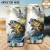 Maxcorners Fishing Tumbler White Blue Halftone Splash Design Personalized Name Tumbler (13 Species)