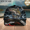 Maxcorners Fishing Dark Marble Water Splash Personalized 3D Cap (12 Fish Species)