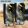 Maxcorners Fishing Tumbler Black Gold Speed Line Design Personalized Name Tumbler (13 Species)