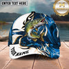 Maxcorners Fishing Blue Tribal Swirl Personalized Name 3D Shirt (13 Fish Species)