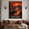 Maxcorners Moose Hunting Dramatic Mountain Sunset Personalized Canvas Wall Art