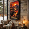 Maxcorners Moose Hunting Dramatic Mountain Sunset Personalized Canvas Wall Art