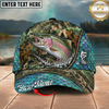 Maxcorners Fishing Mermaid Scale Camo Rope Personalized 3D Cap (12 Fish Species)