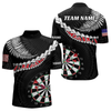 Maxcorners Personalized US Flag Tribal Dart Shirts For Men Custom Team Polo & Quarter Zip Dart Jerseys LM1605