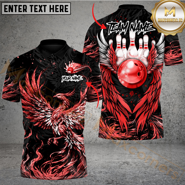 Maxcorners Bowling Phoenix Fire Multicolor Customized Name, Team Name 3D Shirts