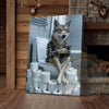 Maxcorners Wolf Canvas Industrial Bathroom Plaid Shirt Humor Canvas Wall Art