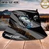 Maxcorners Fishing Gray Strike Splash Personalized Name 3D Bucket Hat (12 Fish Species)