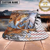 Maxcorners Fishing Torn Scale Water Splash Graphic Personalized 3D Bucket Hat (13 Fish Species)