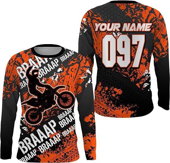 Maxcorners Motocross Off-Road Motorcycle Customize Name And Number 3D Shirts