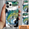 Maxcorners Fishing Phone Case Abstract Splash Modern Art Personalized Name 3D Phone Case (10 Fish Species)