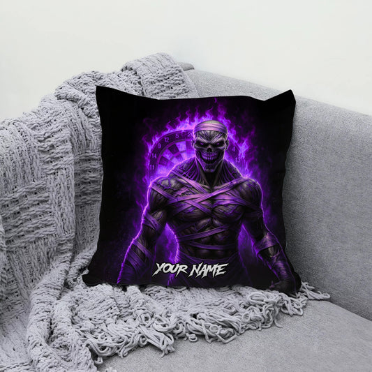 Maxcorners Darts Flaming Mummy Warrior Multicolor Customized Name 3D Pillow