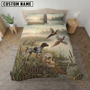 Maxcorners Upland Bird Hunting Marsh Grass Hunter Dog Bedding Set 3D Print Custom Name