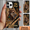 Maxcorners Duck Hunting German Wirehaired Pointer Golden Mallard Hunting Badge Personalized Name 3D Phone Case - Chocolate Labrador Retriever