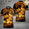 Maxcorners Darts Fiery Dinosaur T-Rex Dartboard Design Multicolor Customized Name, Team Name 3D Shirts