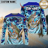 Maxcorners Fishing Blue Fiction Sea Custom Name & Team Name 3D Shirts