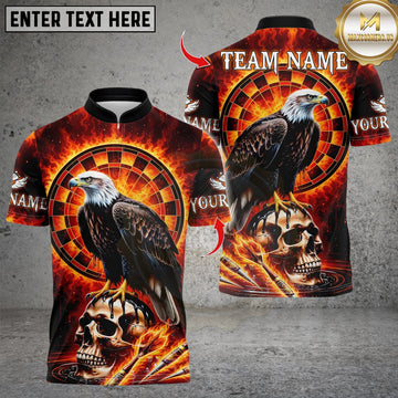 Maxcorners Fire Eagle Dart Design Multicolor Customized Name, Team Name 3D Shirts