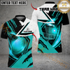 Maxcorners Power Strike Disc Golf Polo Personalized Name, Team Name 3D Shirt (4 Colors)