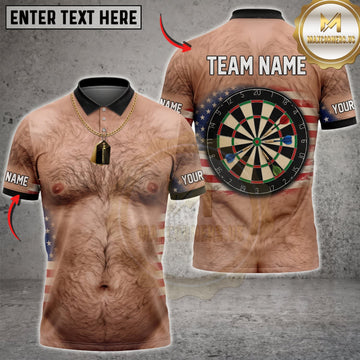 Maxcorners Darts Funny Pale Body Black Collar Dartboard Personalized Name 3D Unisex Shirt
