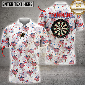 Maxcorners Darts Cute White Floral Pattern Classic Dartboard Personalized Name 3D Unisex Shirt