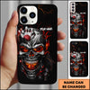 Maxcorners Bowling Flaming Skull Strike Multicolor Personalized Name 3D Phone Case