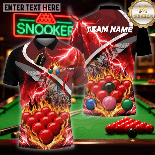 Maxcorners Pool Game Top Burning Plasma Wave Style Multicolor Customized Name 3D Shirt