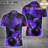 Maxcorners Bowling Flaming Eagle Multicolor Customized Name, Team Name 3D Shirts